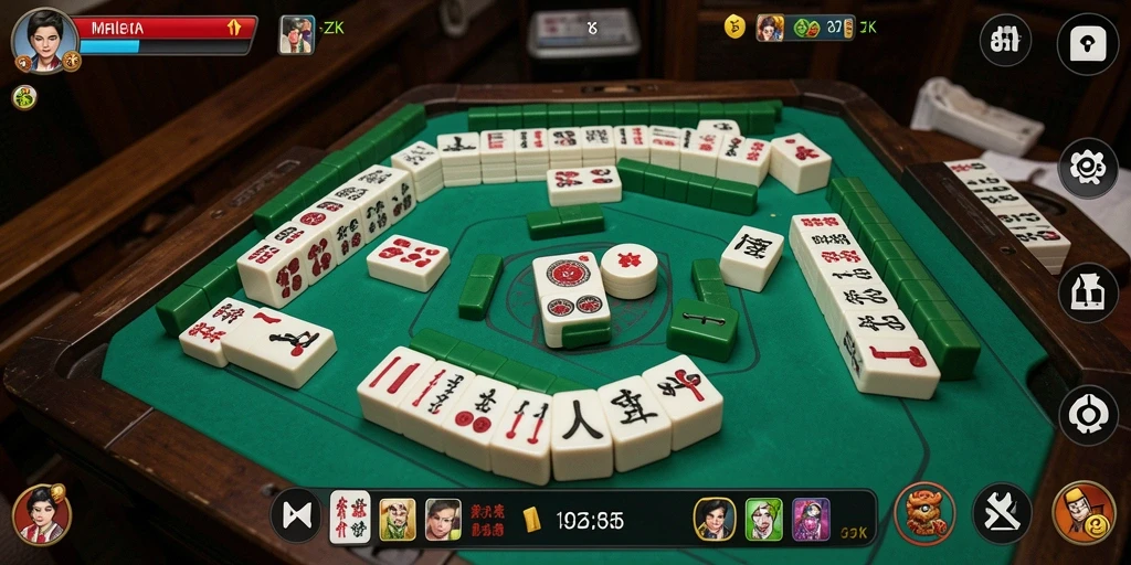 Screenshot menampilkan gameplay menantang dari game Mahjong 8ZK.