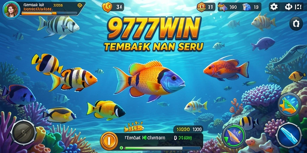 Tampilan gameplay Tembak Ikan dalam 9777WIN yang penuh aksi.