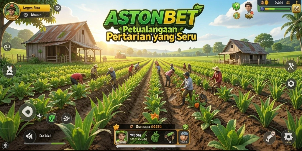 Tampilan gameplay seru ASTONBET saat bertani dan beternak.