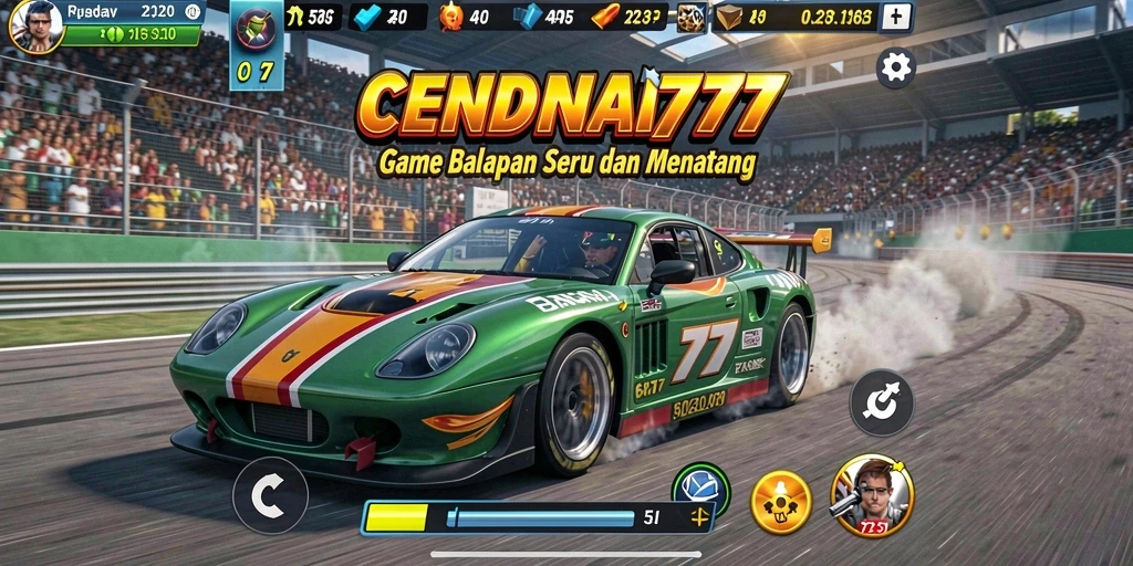 Gameplay seru dan mendebarkan dari CENDANA777 saat balapan.