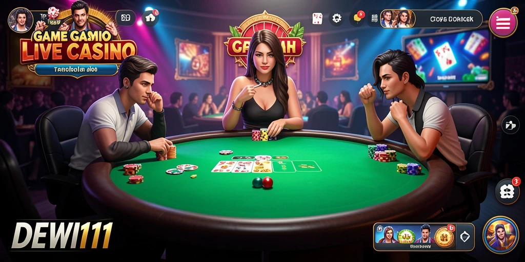 Tampilan gameplay seru di aplikasi Live Casino DEWI11.