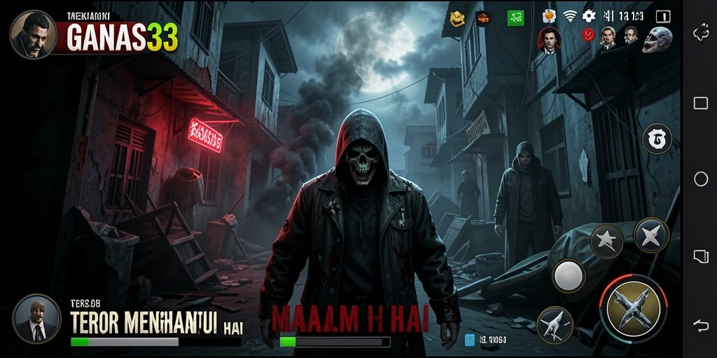 Tampilan gameplay menakutkan dari GANAS33 yang menguji keberanian pemain.
