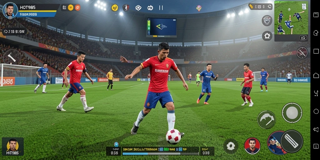 Gameplay intensif sepak bola dengan grafis menawan.