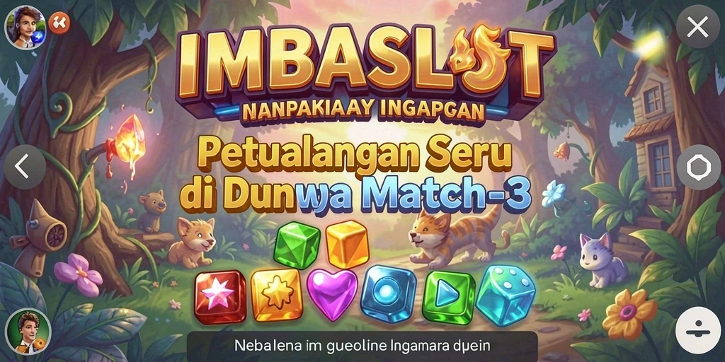Tampilan gameplay menakjubkan dari IMBASLOT saat mencocokkan permata.