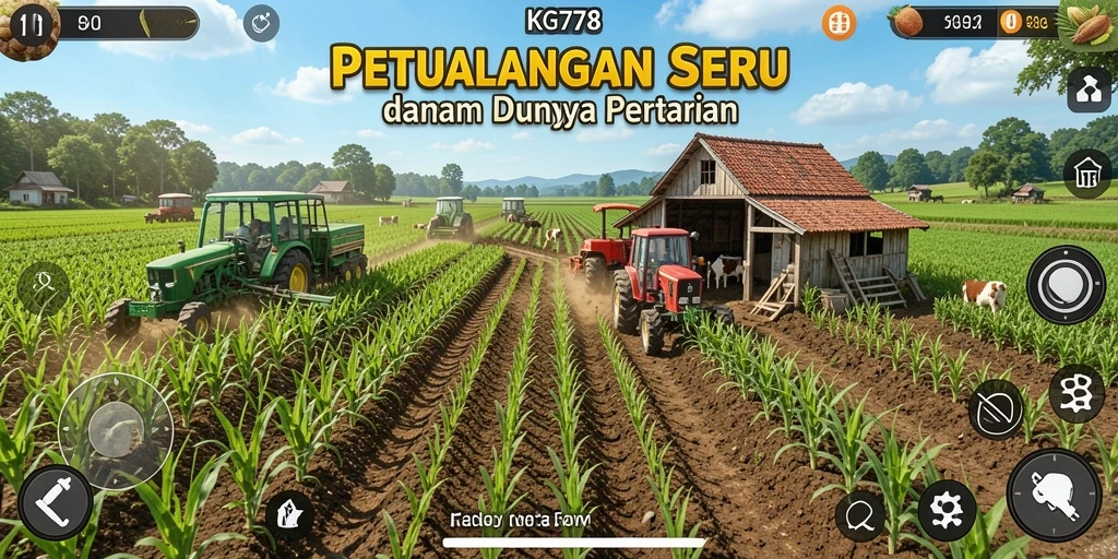 Tangkapan layar dari gameplay <strong>KG778</strong> menunjukkan aktivitas bertani yang mengasyikkan.