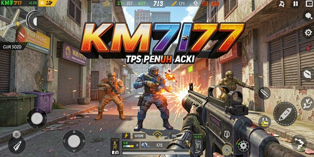 Tampilan gameplay KM777 dengan aksi menegangkan antar pemain.
