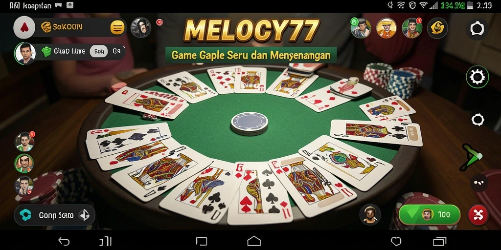 Tampilan menarik dari permainan Gaple di MELODY77.