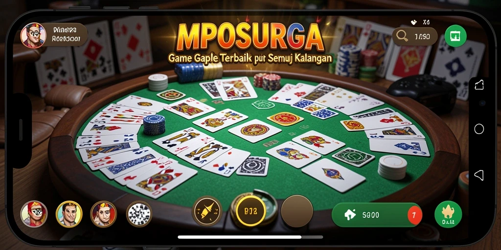 Screenshot gameplay seru MPOSURGA dengan tampilan Gaple yang menarik.