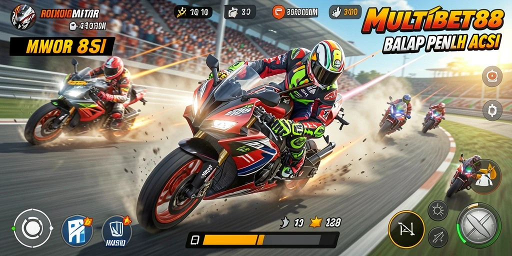Tampilan aksi balap motor yang menarik dalam MULTIBET88.