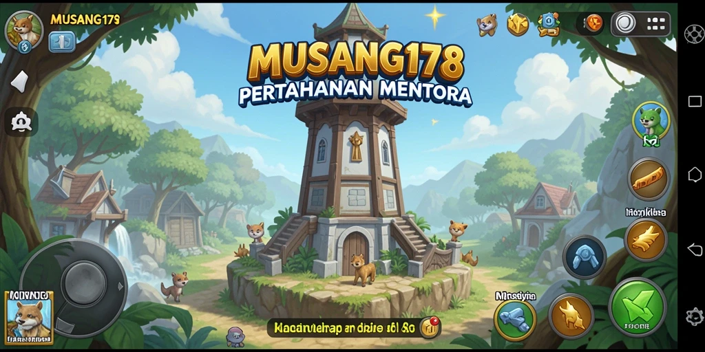 Tangkapan layar gameplay MUSANG178 menampilkan aksi seru Tower Defense.