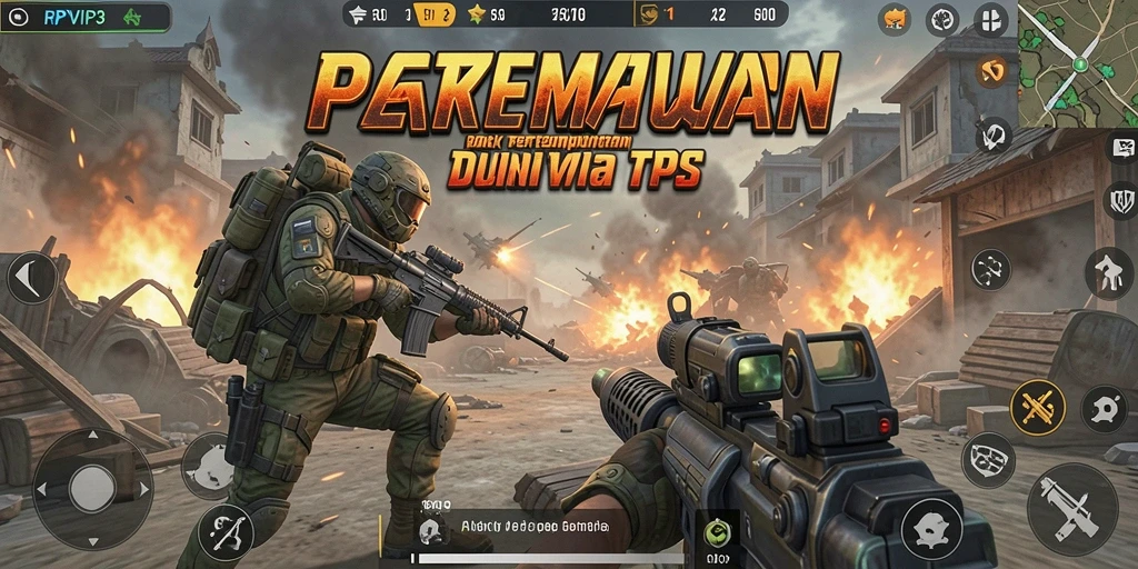 Screenshot utama RPVIP3 menampilkan intense gameplay TPS dengan grafis memukau.