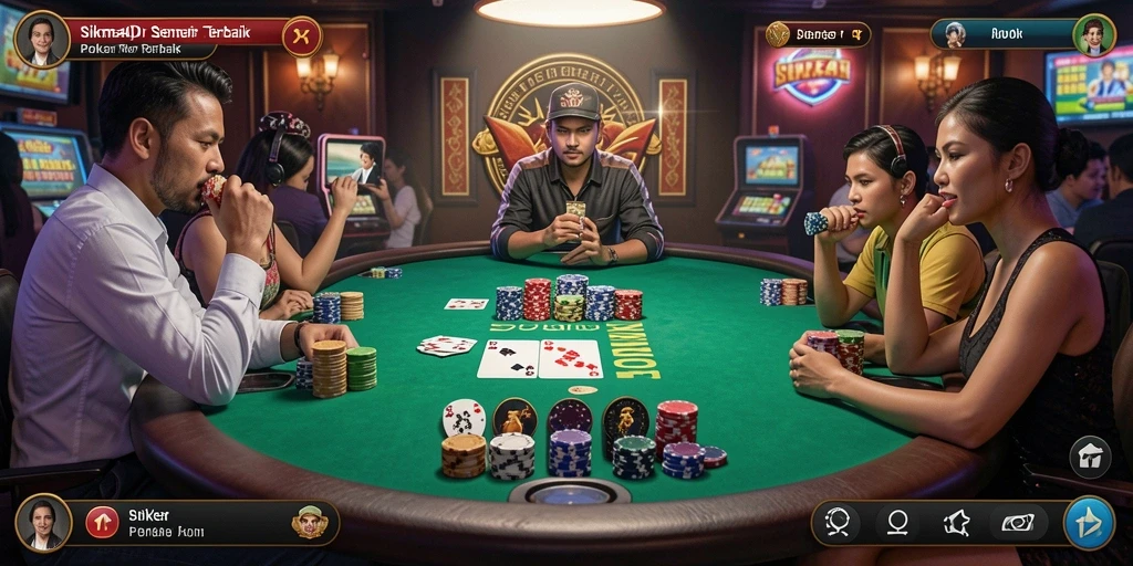 Tampilan gameplay poker yang menarik dan seru.