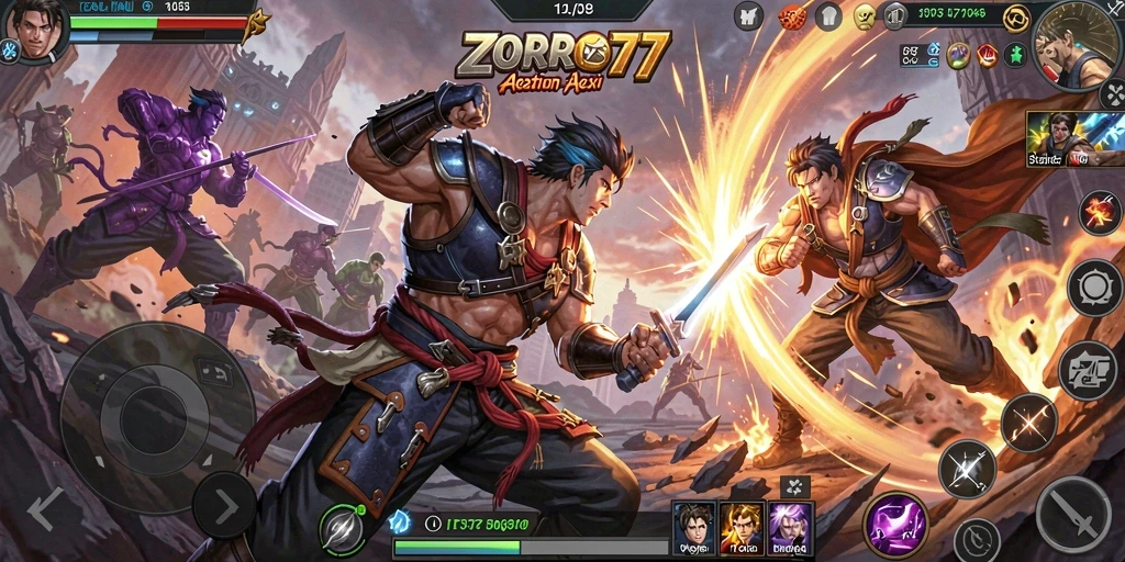 Tampilan gameplay ZORO77 yang penuh aksi dan ketegangan.